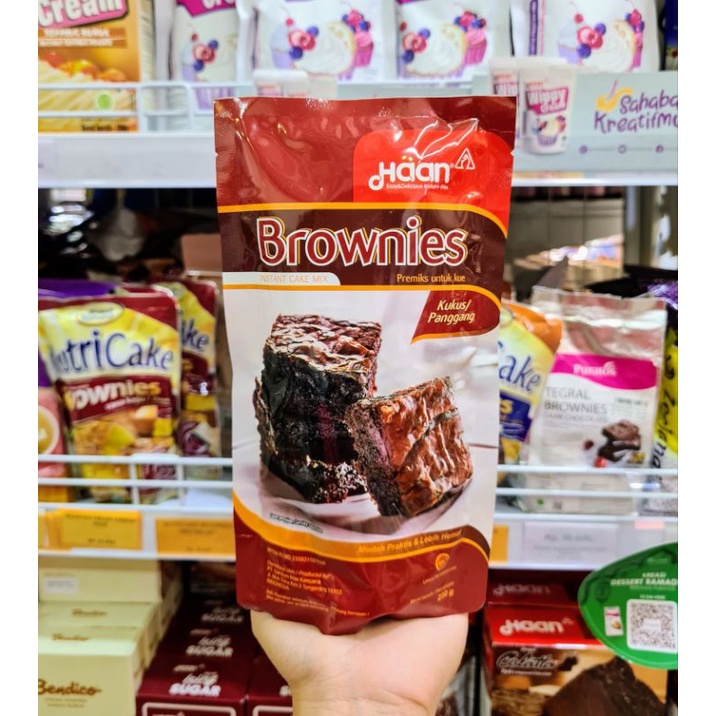 

HAAN INSTANT CAKE MIX BROWNIES KUKUS / PANGGANG 230GR