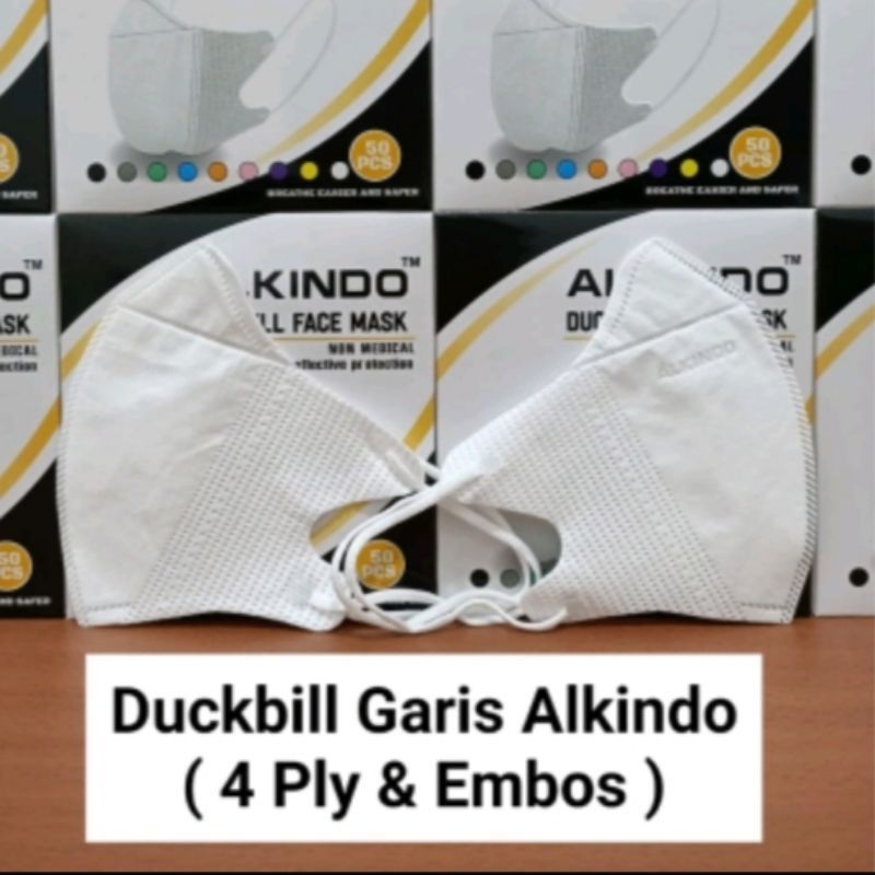 MASKER DUCKBILL GARIS  ALKINDO MODEL GARIS SENSI 1 BOX ISi 50 MASKER DUCKBIL MASKER DUCKBIL DEWASA W