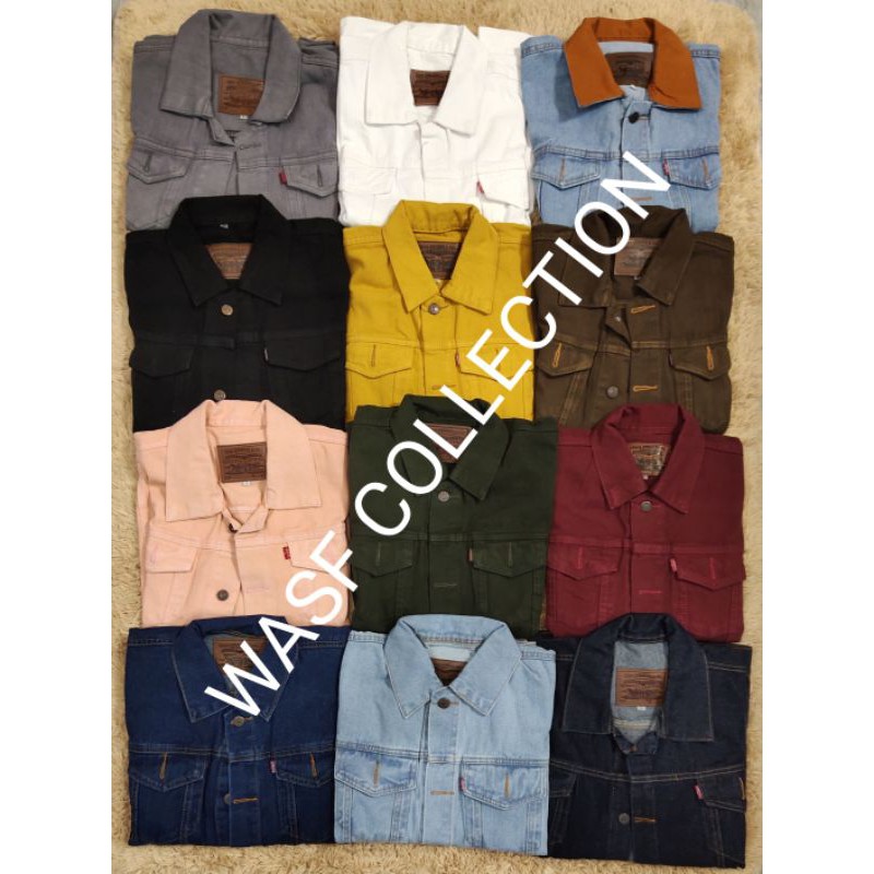 (PROMO) JAKET JEANS PRIA BIOWASH BIOBLITZ GARMENT MAROON ARMY PINK DUSTY COKLAT MOCCA DILAN BLITZ