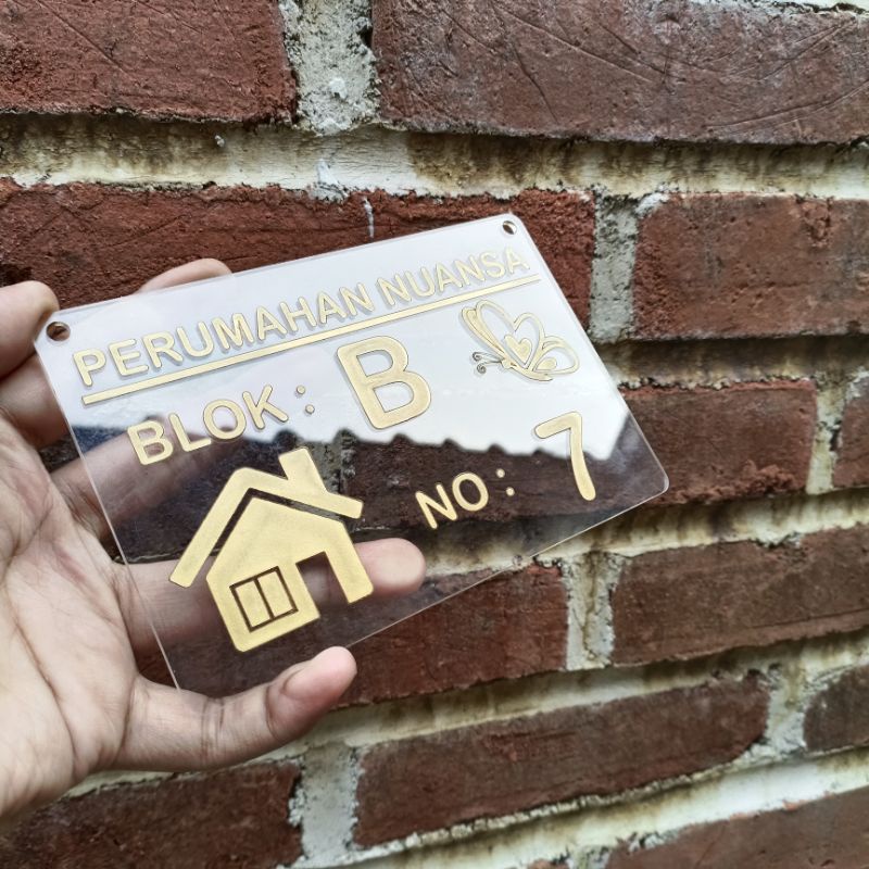 PAPAN NOMOR RUMAH / PAPAN ALAMAT RUMAH AKRILIK / nomor rumah / alamat rumah