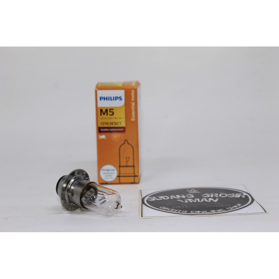 Lampu Utama Bohlam H6 Merk Philips Cahaya Standar Kuning M5