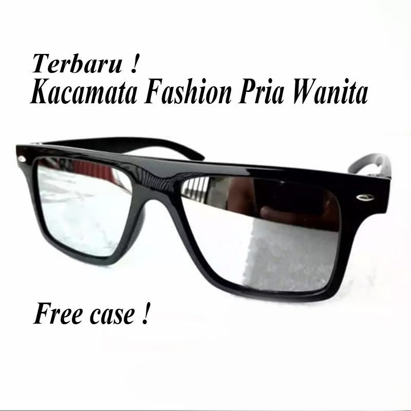 Terbaru Kacamata PWG Kotak Pria Wanita Kacamata Hitam kacamata fashion Sunglasses Aviator Free Case