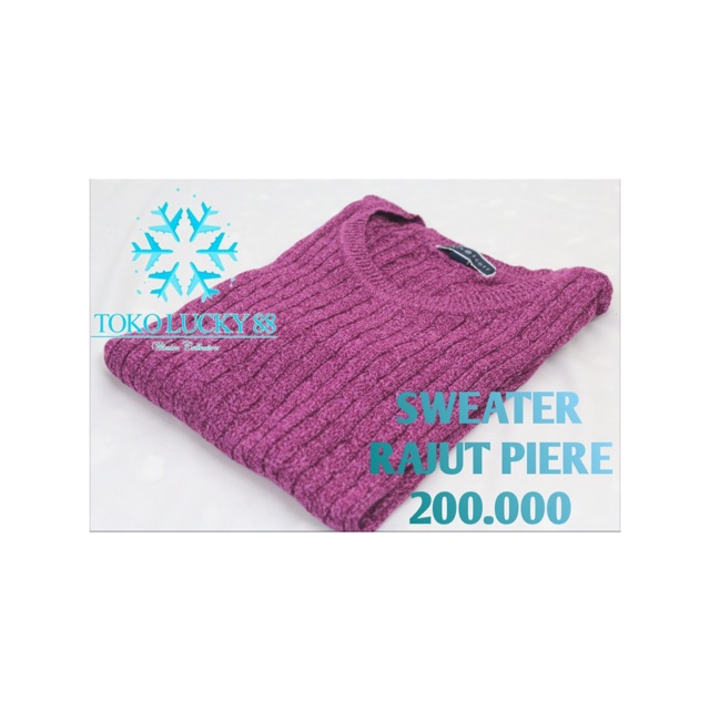 IMPORT BELI 2 GRATIS 1 Sweater Rajut Ungu Purple Wool Musim Dingin Infinity Baju Winter Alex Piere