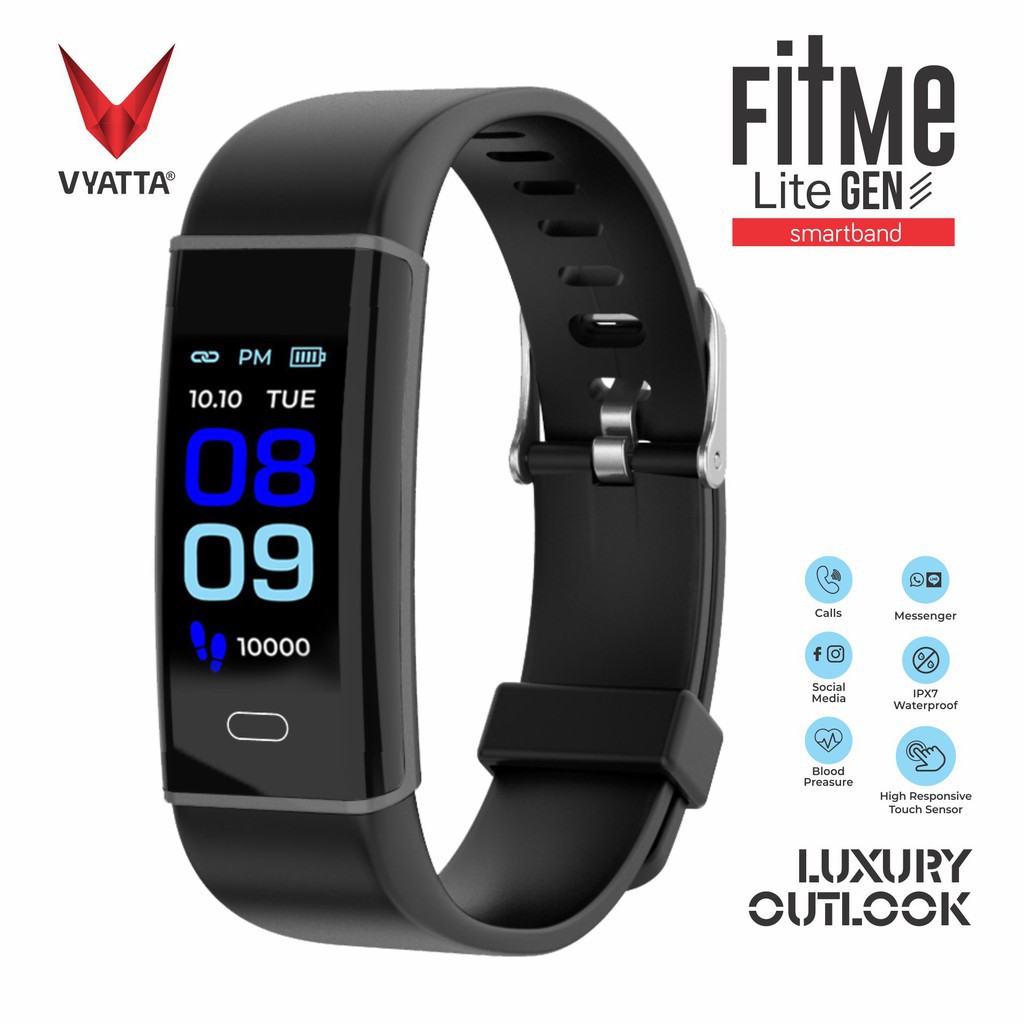 Vyatta Fitme Lite Iii Smartband - Colour Display, Sport Mode, Waterproof, Oxygen Sensor Spo2
