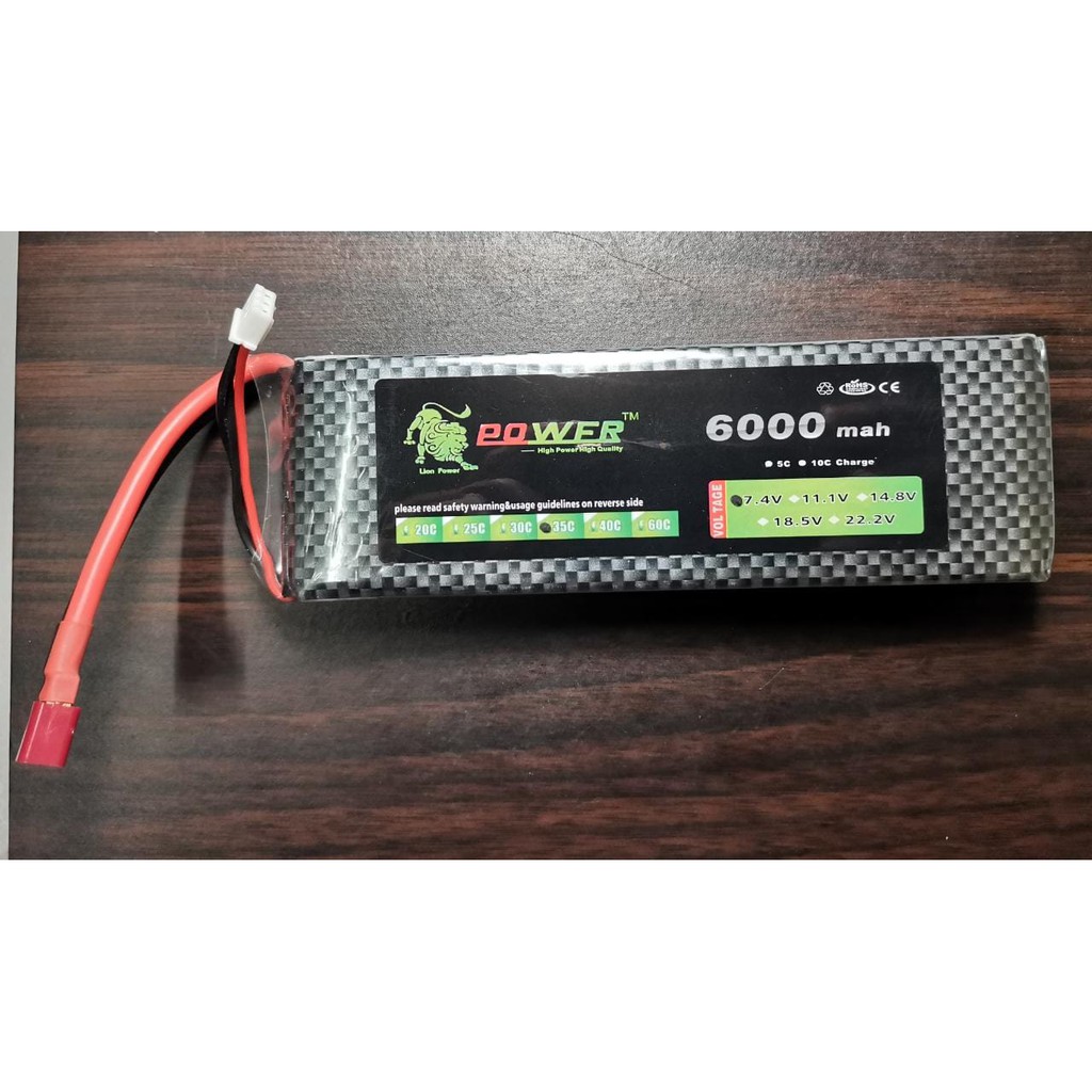 Batre Lipo Battery Lipo Baterai 2S 7.4V 6000mah 35C RC Car Boat Drone Quadcopter Pesawat Airplane