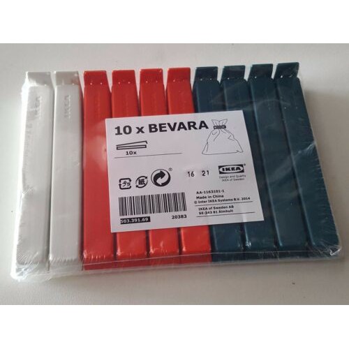 BEVARAs Zip Lock Klip penutup plastik Set isi 10, aneka warna