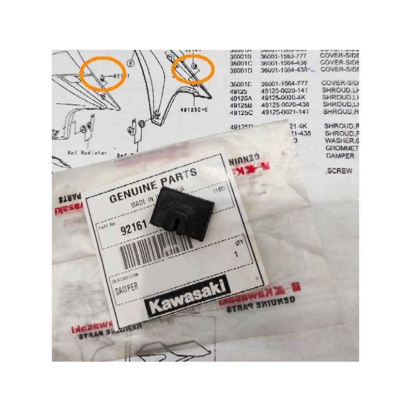 karet sayap Shroud srod body kempol kawasaki ninja r ninja ss Original