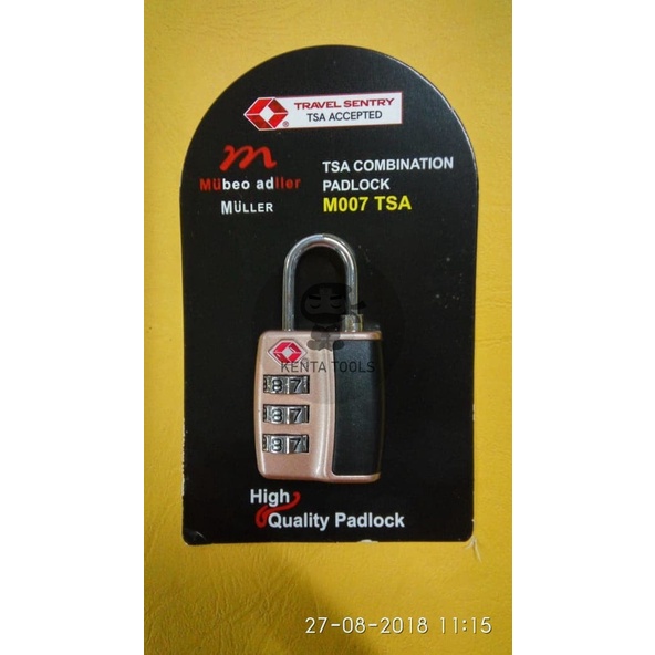 Gembok Nomor TSA / Safety Travel Padlock
