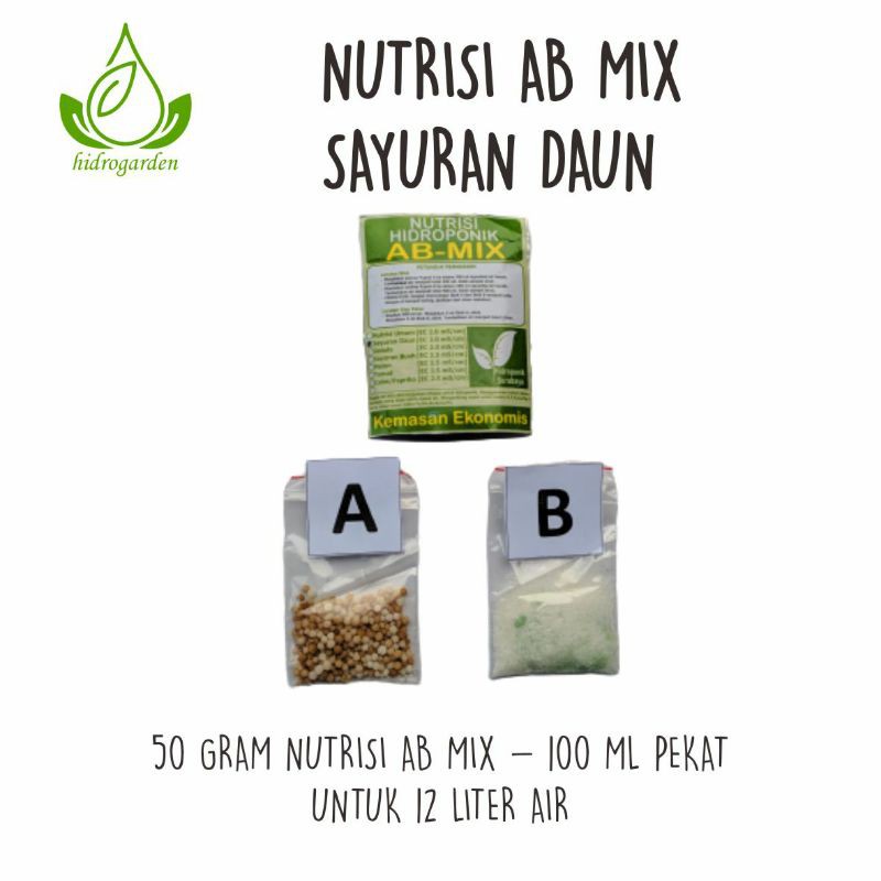 Nutrisi AB Mix Sayuran Daun Repack 50 gram