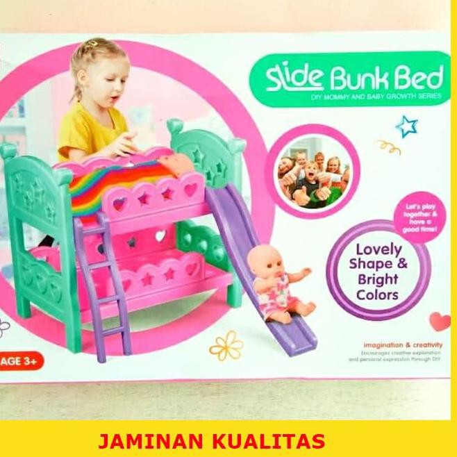 MAINAN BED BAYI | BED BONEKA Slide Bunk Bed 8686 Makassar