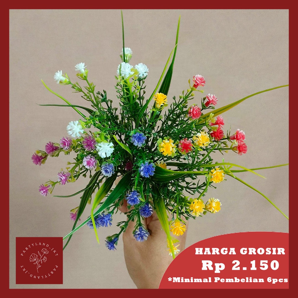 Artificial Flower Mini Baby Breath Bunga Palsu Plastik  Buatan Dekorasi Hias Pajangan