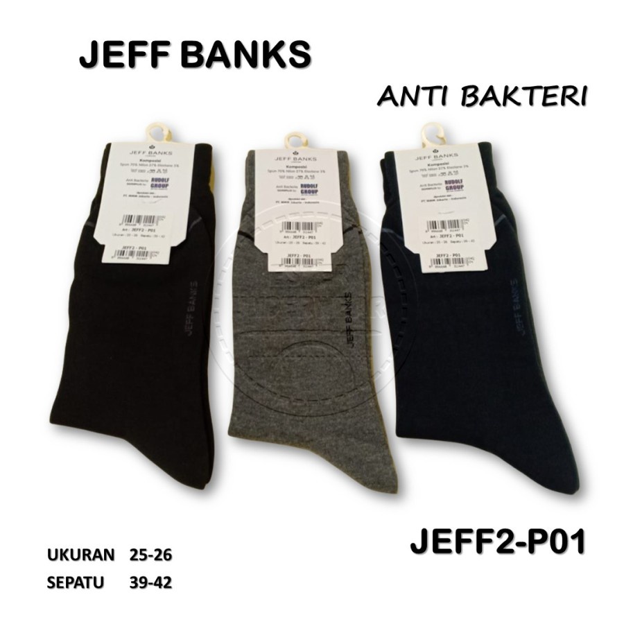 Kaos Kaki Dewasa Jeff Banks Anti Bakteri Jeff-P01 Isi 1Pasang