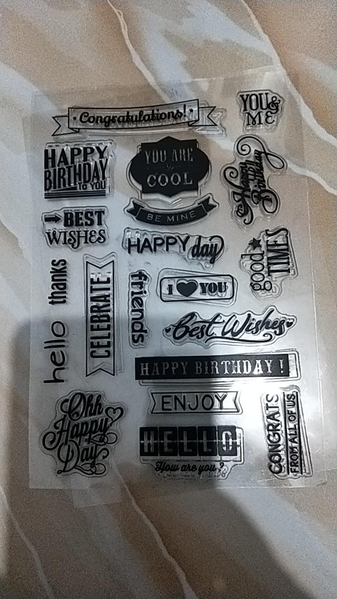 [deble] Silicone Transparent Clear Stamp Seal Diy Happy Birthday Scrapbooking Decor