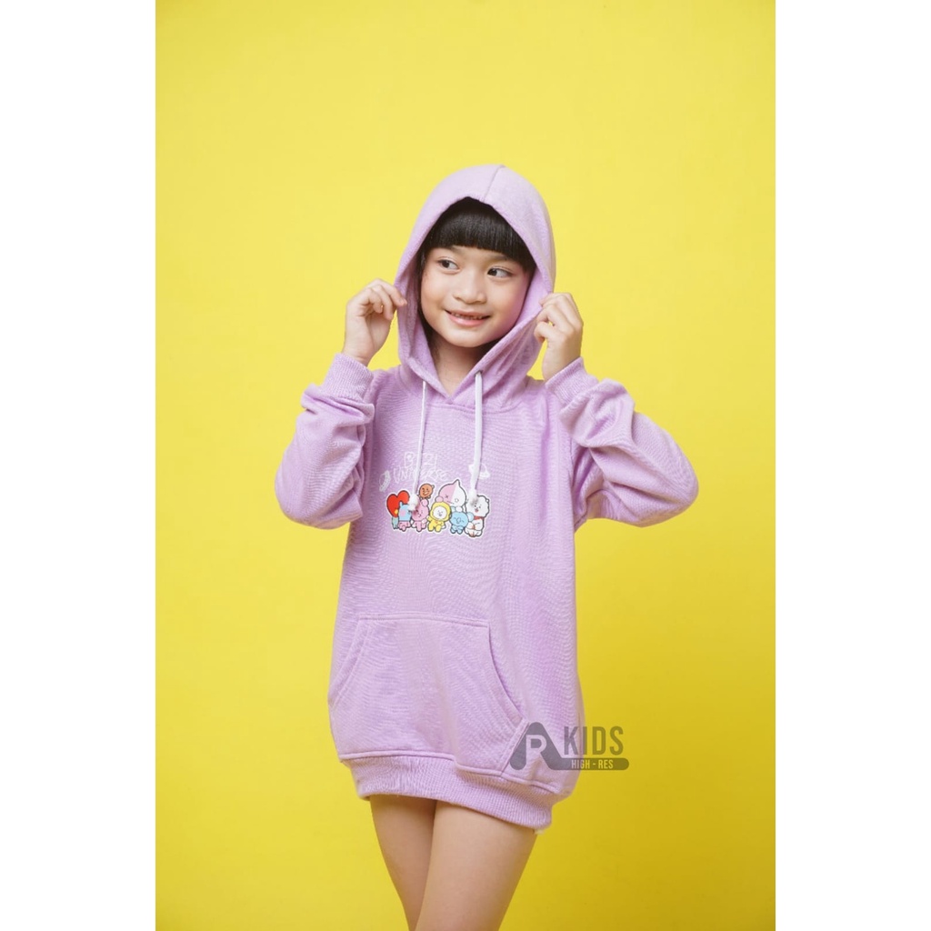 Hoodie Anak Perempuan /hoddie anak/hoddie gambar/ hoddie  Karakter Bahan Fleece Tebal