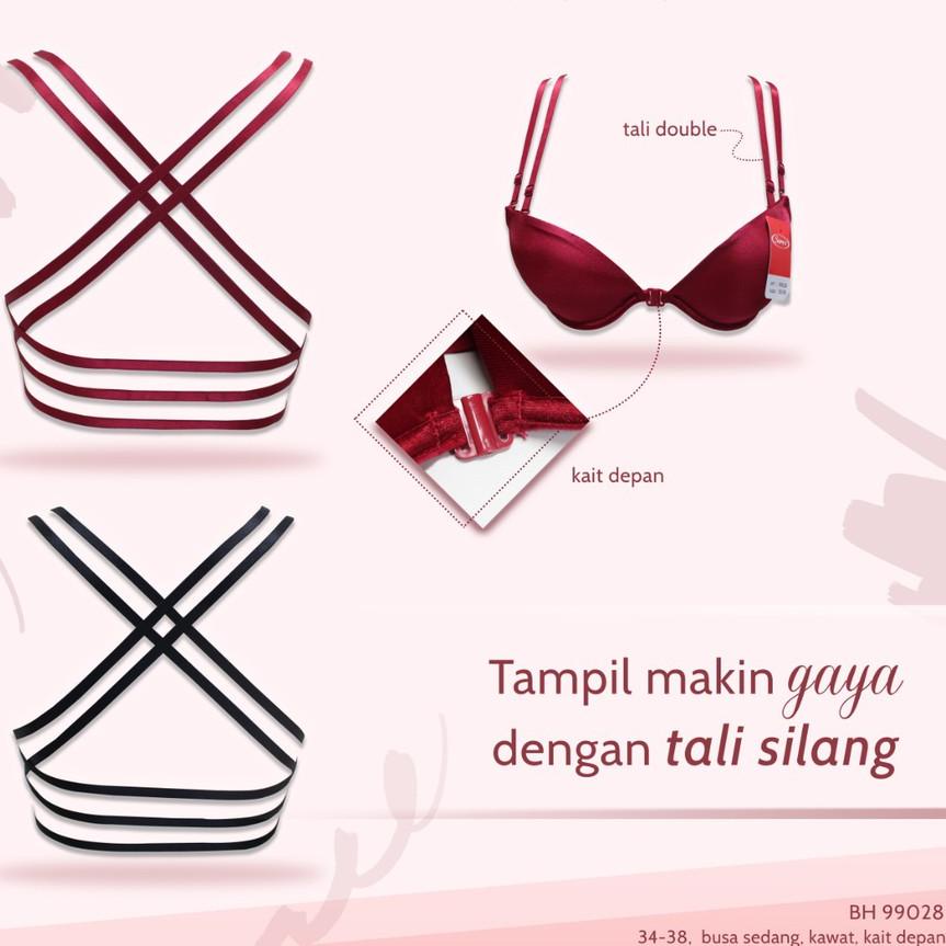❅ Sorex Fashion Bra Pesta Tali Double X Kait Depan Busa Sedang Kawat Setara Cup B BH 99028 ♩