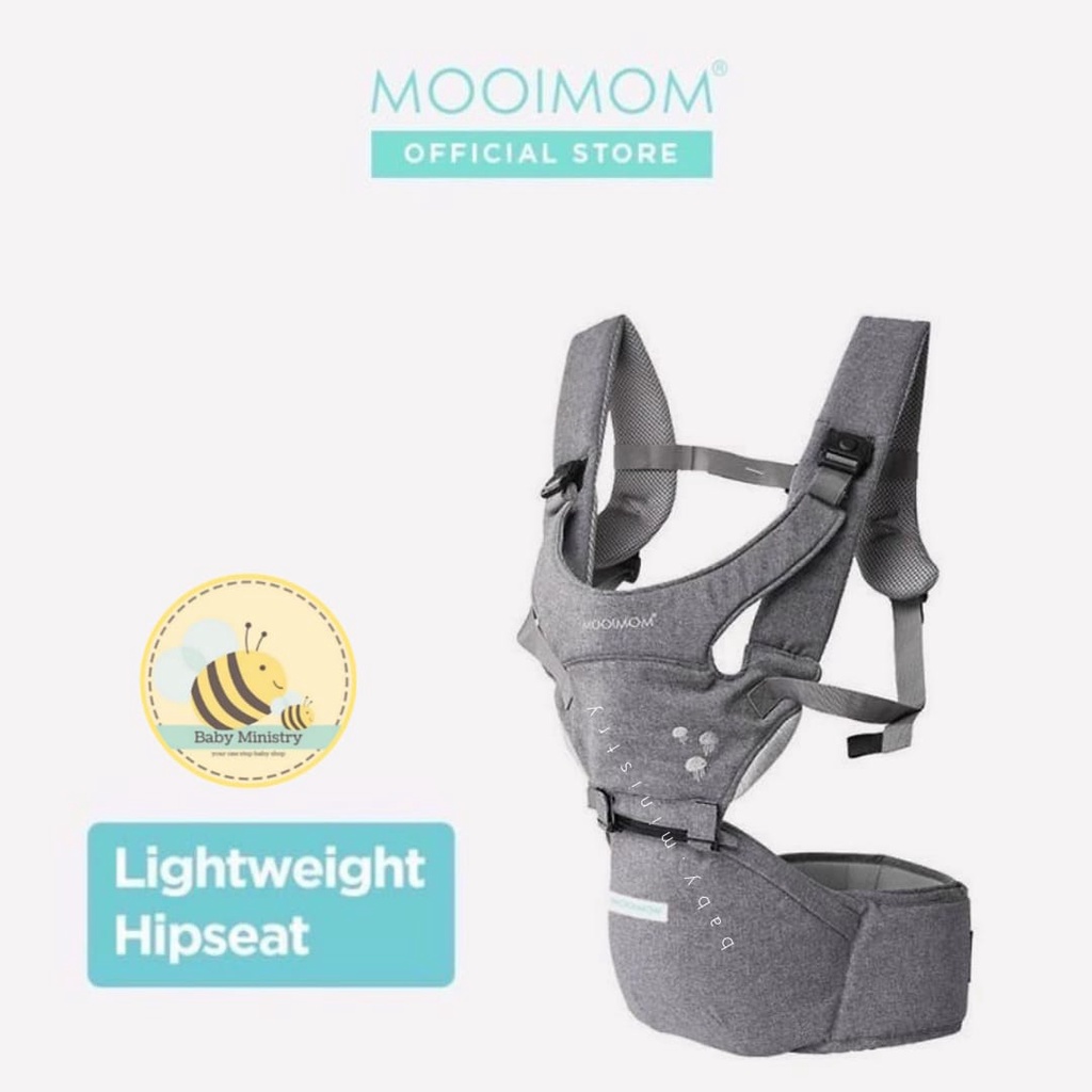 MOOIMOM LIGHTWEIGHT HIPSEAT CARRIER GREY / hipseat mooimom / hipseat mooimom original / baby carrier