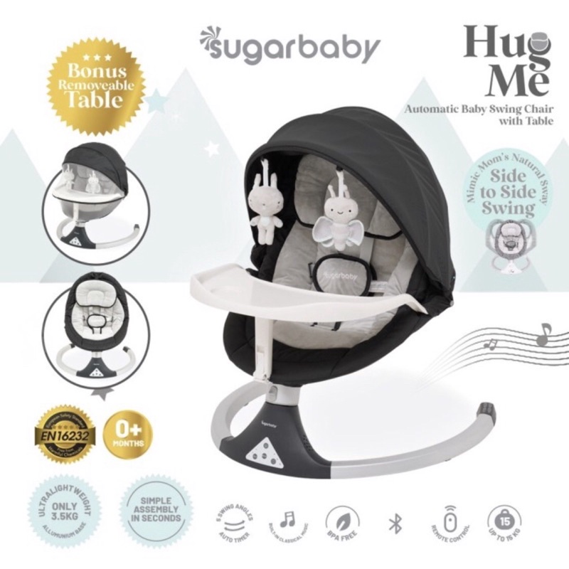 SUGAR BABY HUG ME AUTOMATIC BABY SWING CHAIR WITH TABLE