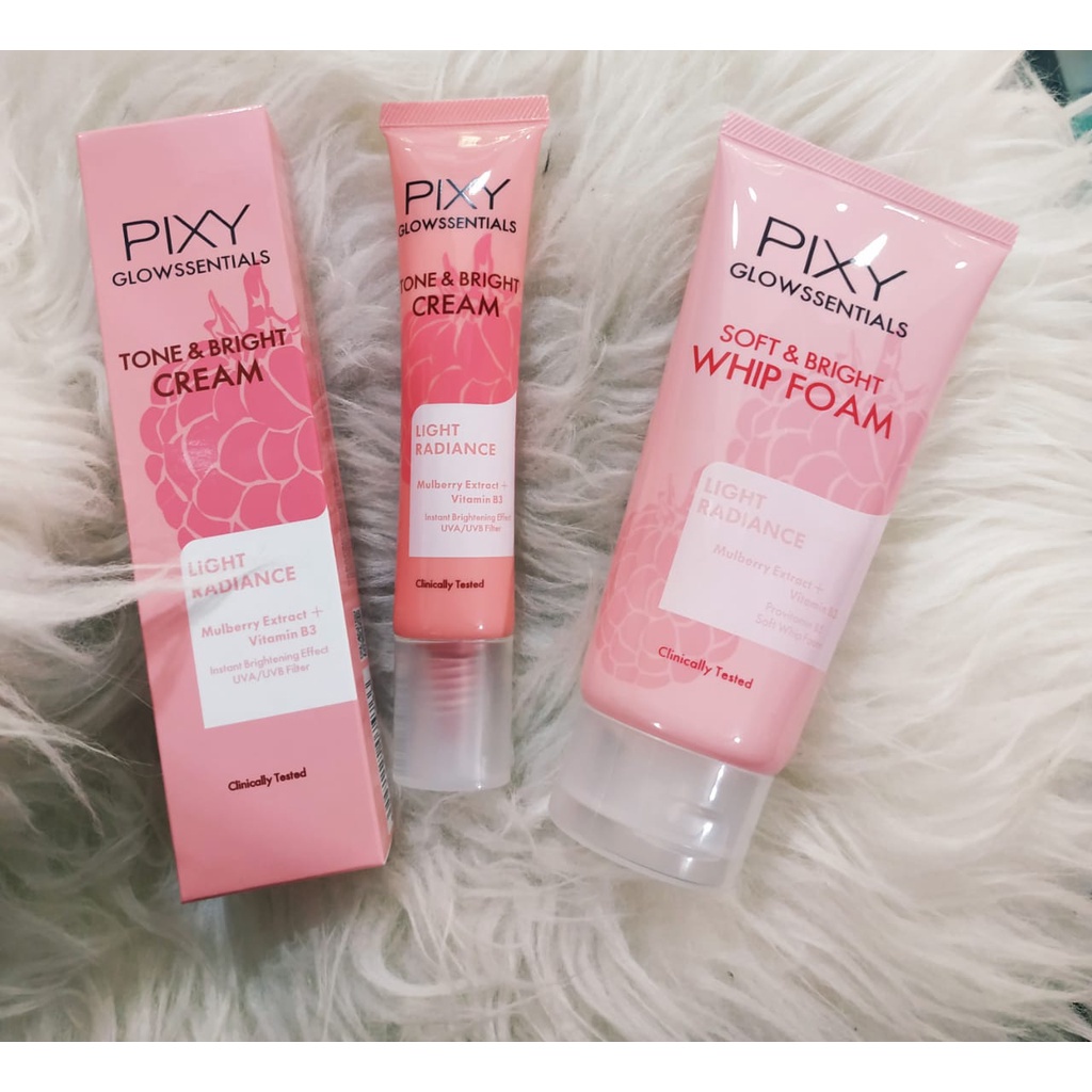 PAKET  PIXY GLOWSSENTIALS PAKET LIGHT RADIANCE PINK &amp; GLOWSSENTIALS POLLUTION OFF by AILIN