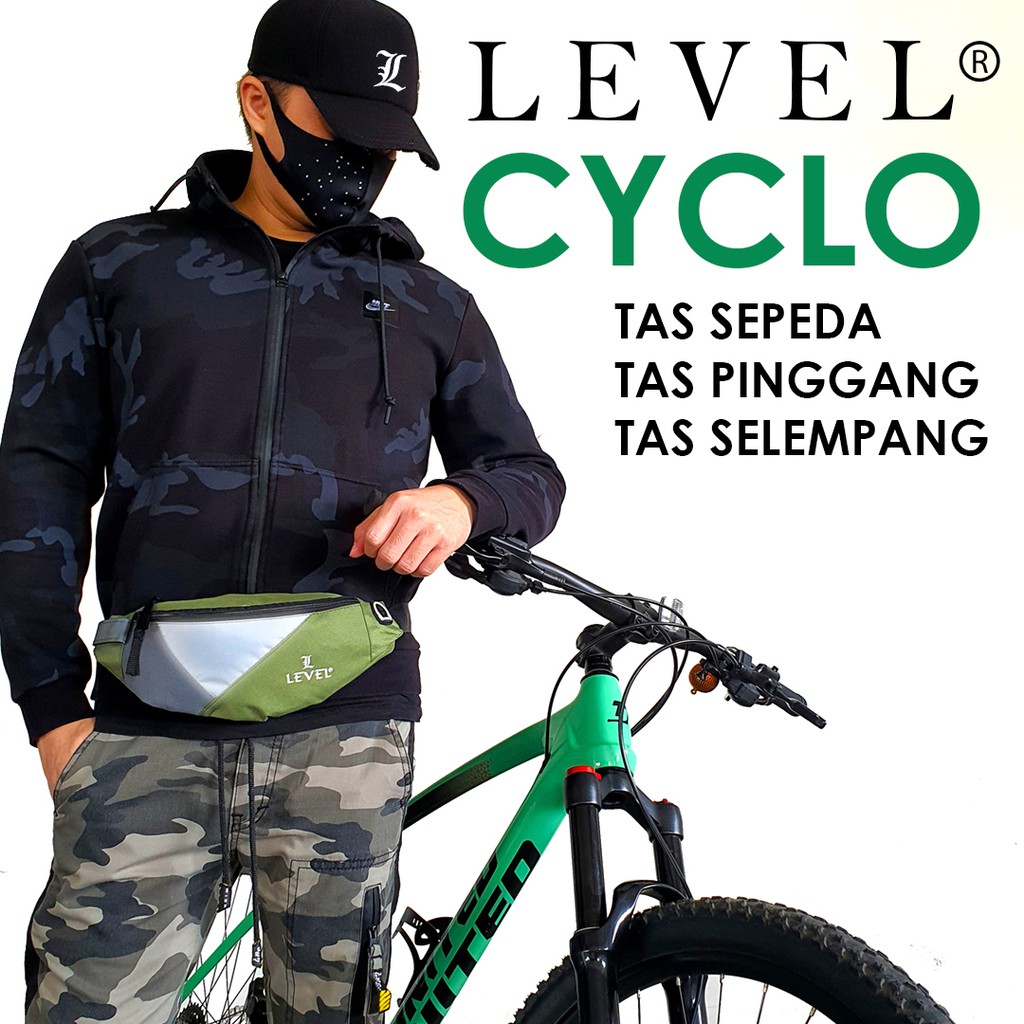 HANDBAGKU TAS LEVEL CYCLO WAISTBAG PRIA SPORTY SELEMPANG GOWES SEPEDA PINGGANG
