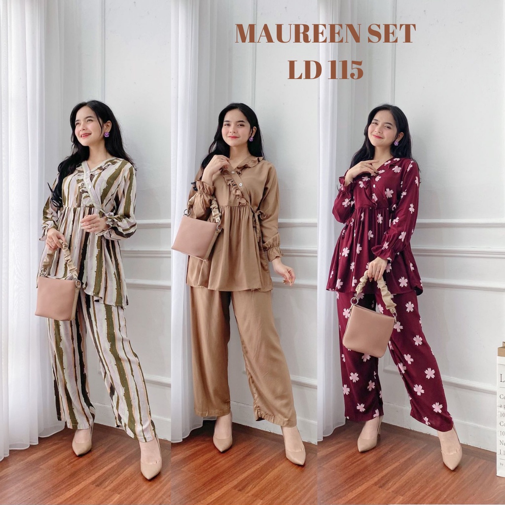 MAUREEN SET BY HD.ID ONE SET KIMONO STELAN RAYON BUSUI FRIENDLY