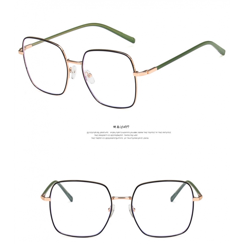 Metal Oversized Eyeglasses for Women Square Frames Fashion Candy Color