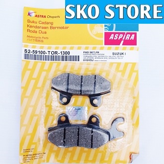 Kampas Rem S2-59100-TOR-1300 Aspira Original Diskpad DIspad DIscpad TORNADO(FR), SATRIA FU 150(FR), SATRIA 120(F