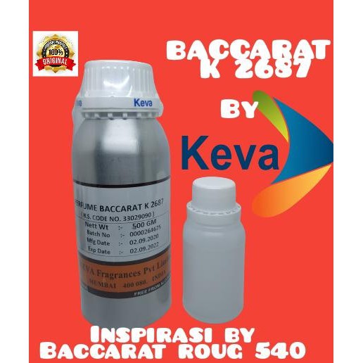 BACCARAT K 2687 BIBIT PARFUM MURNI 100 ML BY KEVA ( BACCARAT ROUG 540)