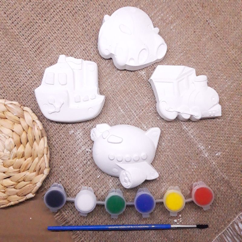 

DIY Patung Lukis Gypsum Anak Paket Mewarnai Patung Gypsum Murah Mainan Edukasi Seri Transportasi #3