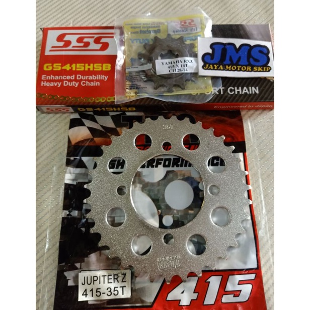 Gir Gear RX-King 415-35T+ 14T + Rantai SSS 415-130 HSB Gold