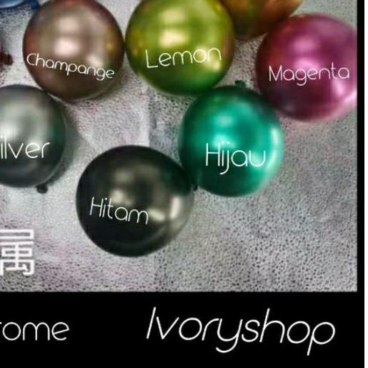 ➷ Balon 5 inch chrome isi 100 per pack / Balon krom 5" Joooy ✵
