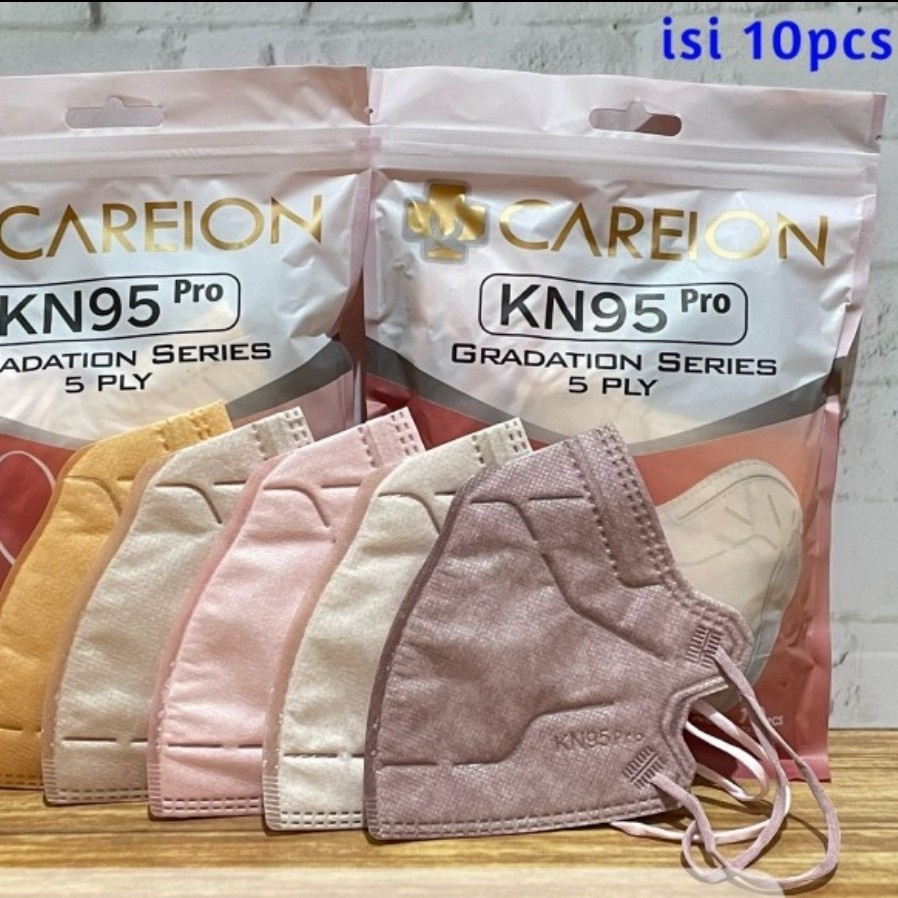 MASKER KN95 PRO CAREION 5PLY GRADATION SERIES SRIMPINK ISI 10 PCS