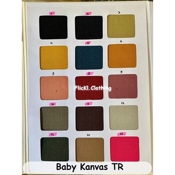 Bahan Kain Baby Kanvas TR Kemeja Casual Formil Polos Baju Rollan