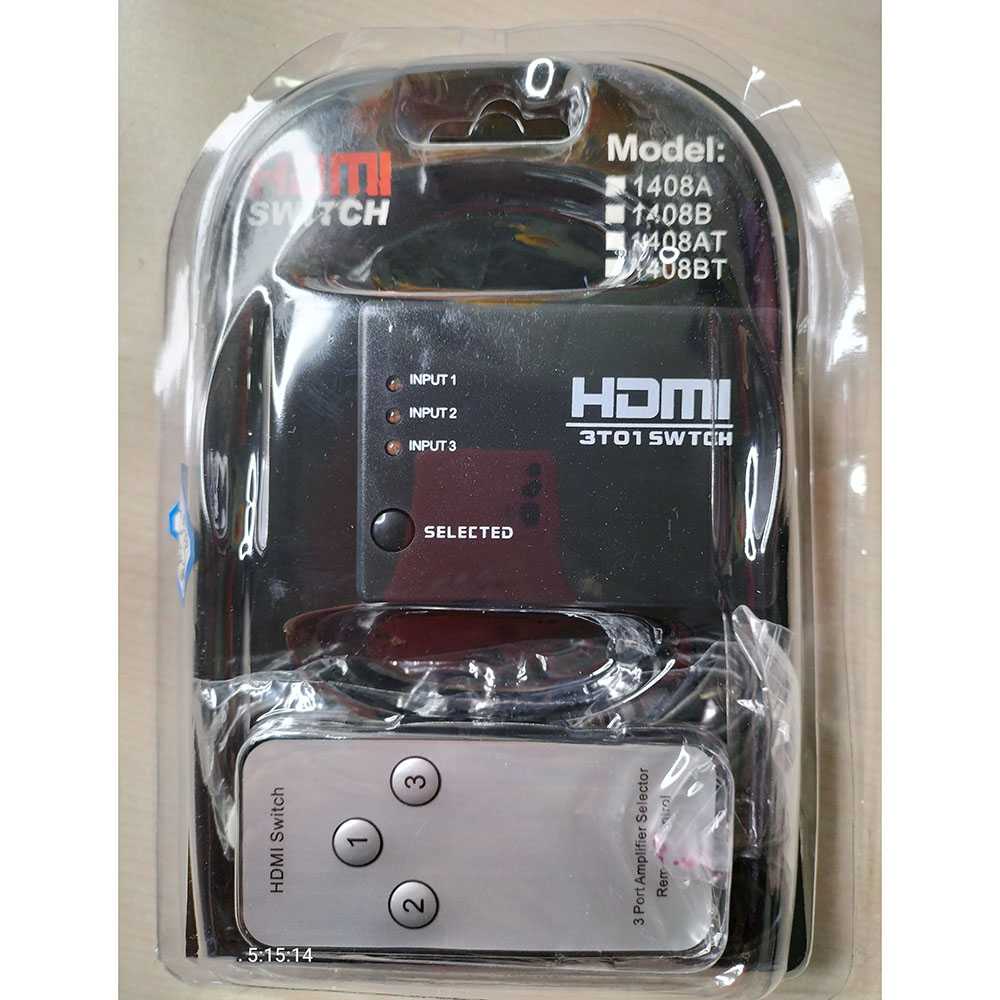 (100% BARANG ORI) Perlinta HDMI Switch 3 Port Full HD 1080P with Remote Control - 3T01