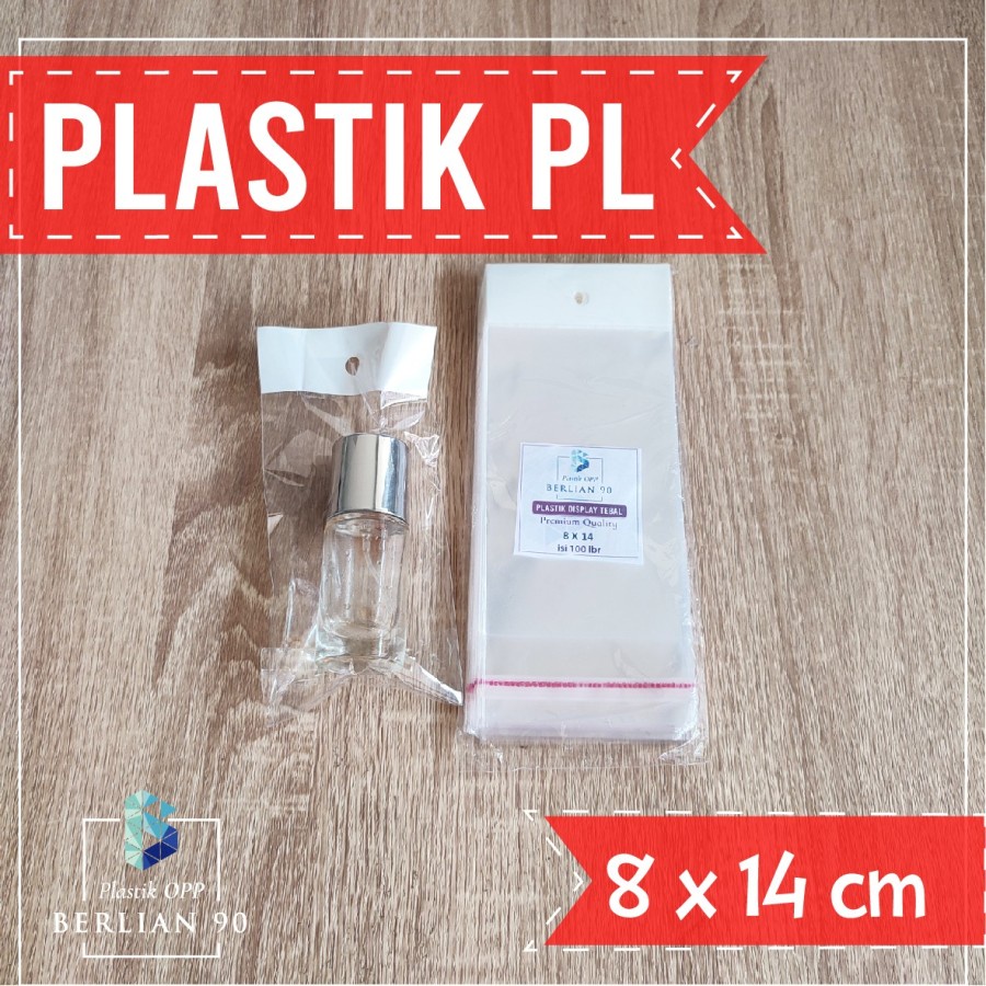 

Plastik Display 8x14 cm Plastik Perlize Lubang Gantung Tebal 40s Mic