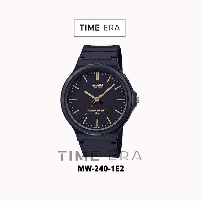 Casio General MW240-1B 7B 7E / MW-240-1B 1E 7B 7E Pria Analog Karet Hitam