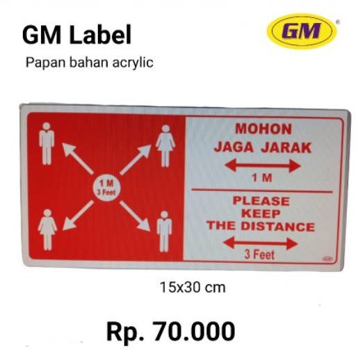 

GM LABEL MOHON JAGA JARAK UK. 15 X 30 CM