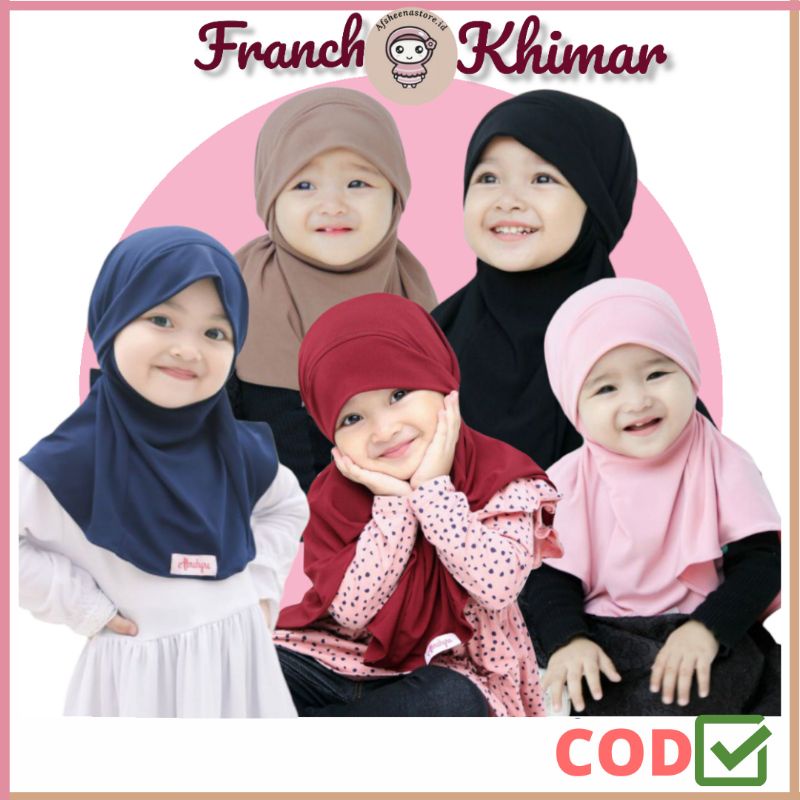 jilbab FRANCH KHIMAR | jilbab anak perempuan 1 2 3 4 5 Th