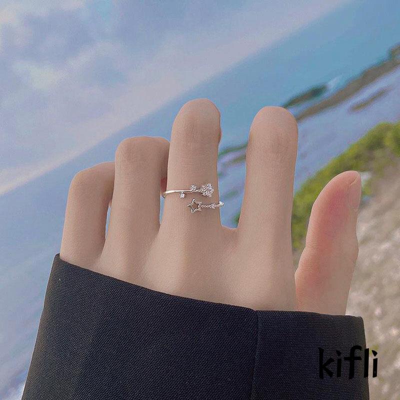 Cincin Model Terbuka,Desain Kupu-Kupu Aksen Berlian,Untuk Wanita