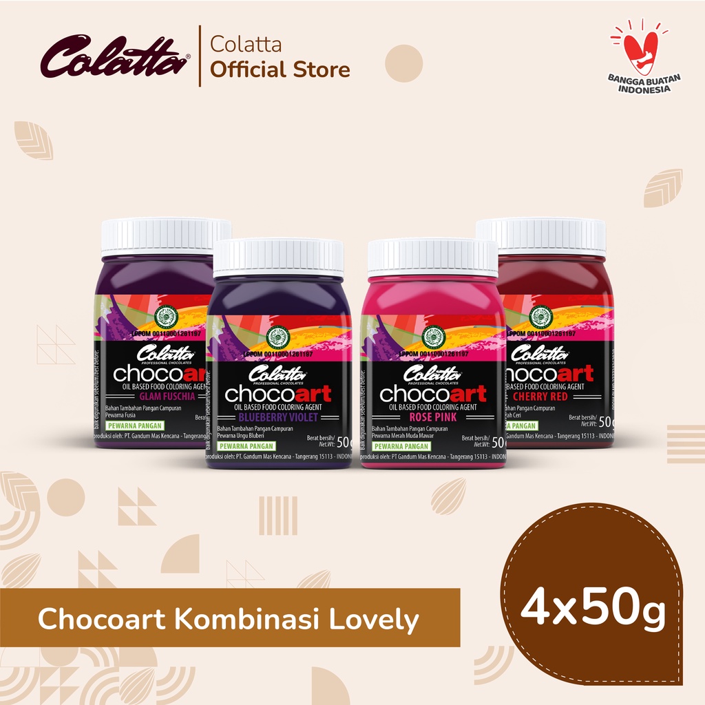 

Colatta Chocoart Kombinasi Lovely - Pewarna Makanan 50g 4 X 50g