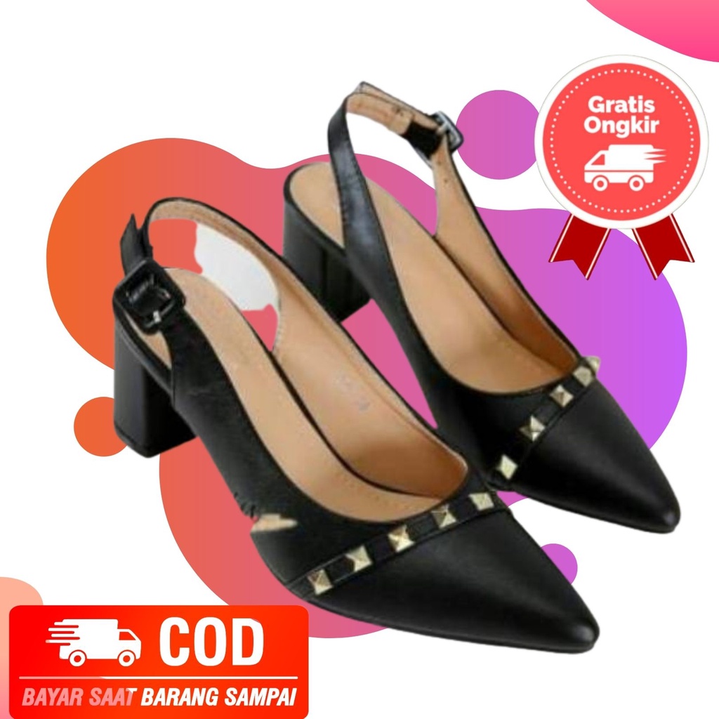 HEELS WANITA SEPATU SANDAL HAK pantofel stut 7cm heels wanita