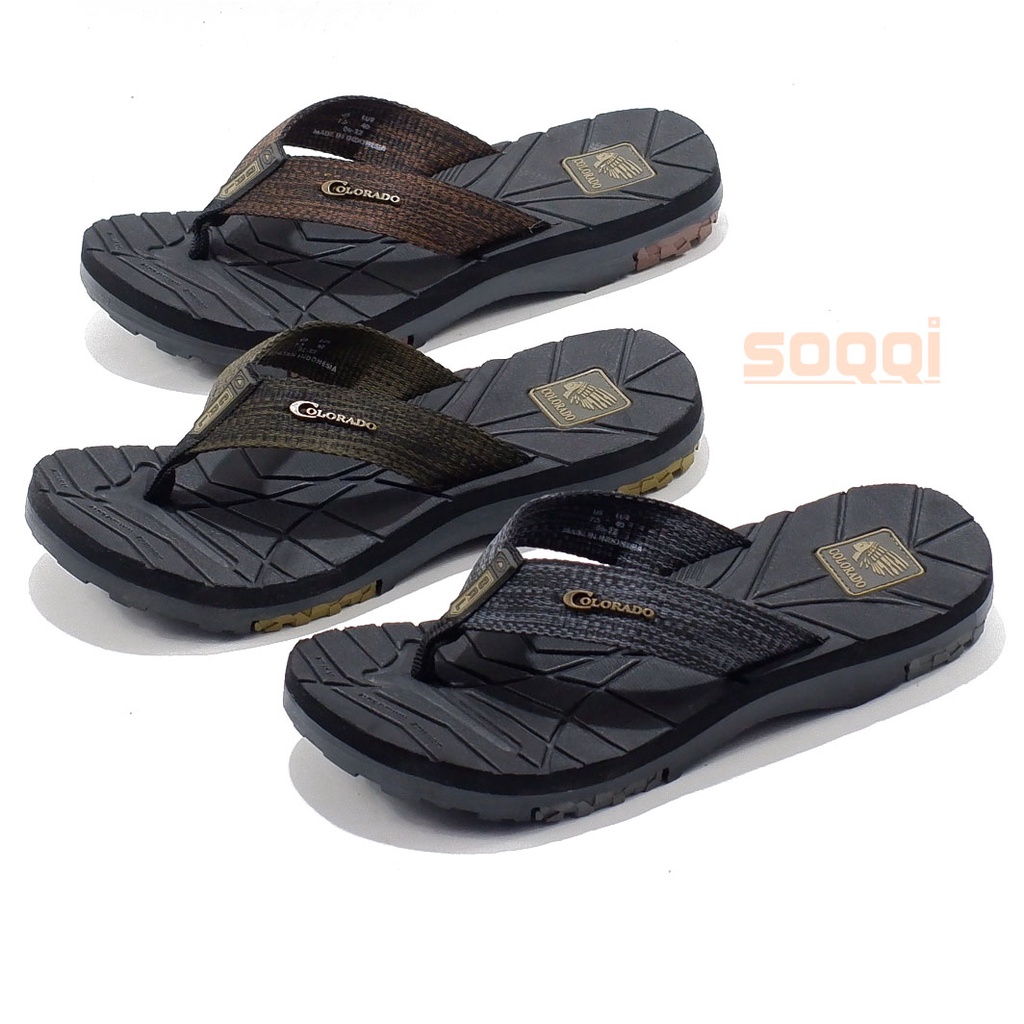 Sendal cowok distro japit spons sol karet sandal pria laki-laki dewasa casual jepit model slide promo keren pas cod lebaran Barnett Colorado star 12 - colorado star 20 39-43