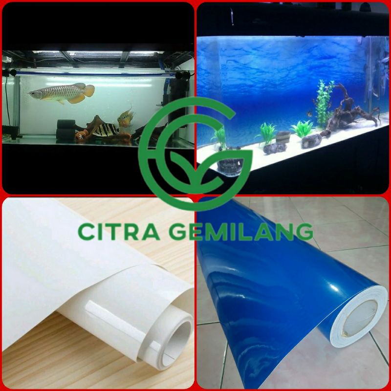 skotlet stiker kaca aquarium/ stiker background akuarium putih hitam dof glossy mengkilap