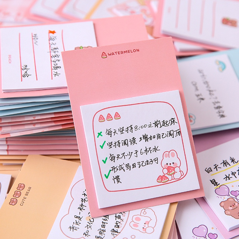 30 Lembar Sticky Notes Motif Kartun Gaya Korea