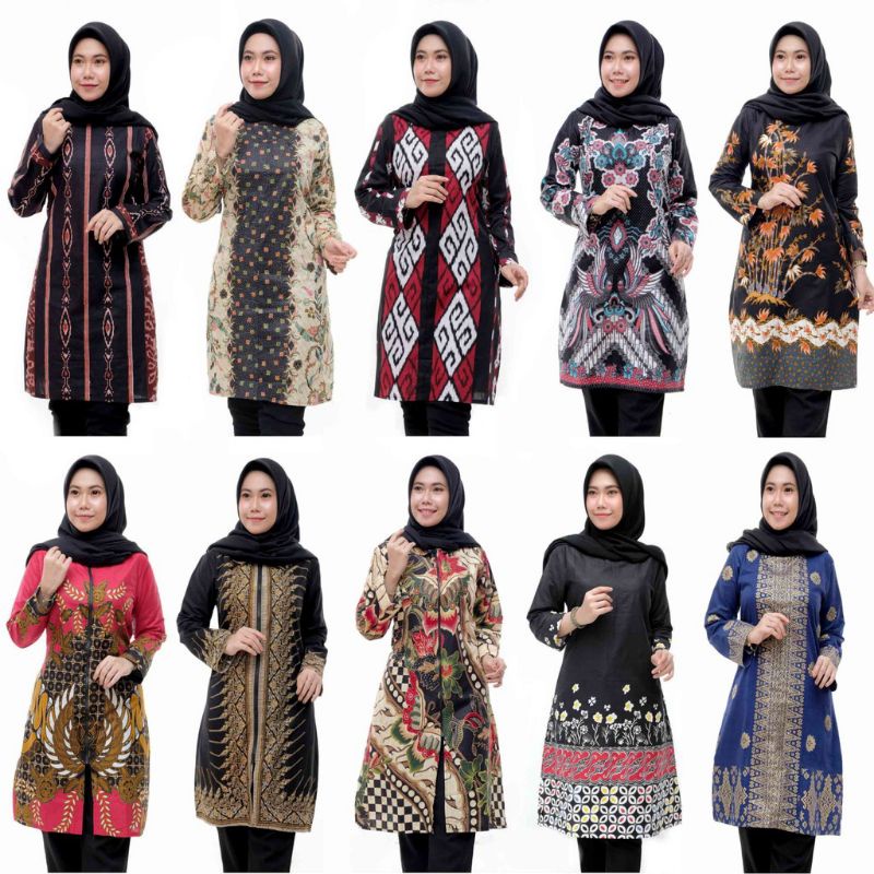 BATIK DJ | TUNIK BATIK MOTIF SERAGAM BATIK DIANPUTRI BAJU BATIK WANITA