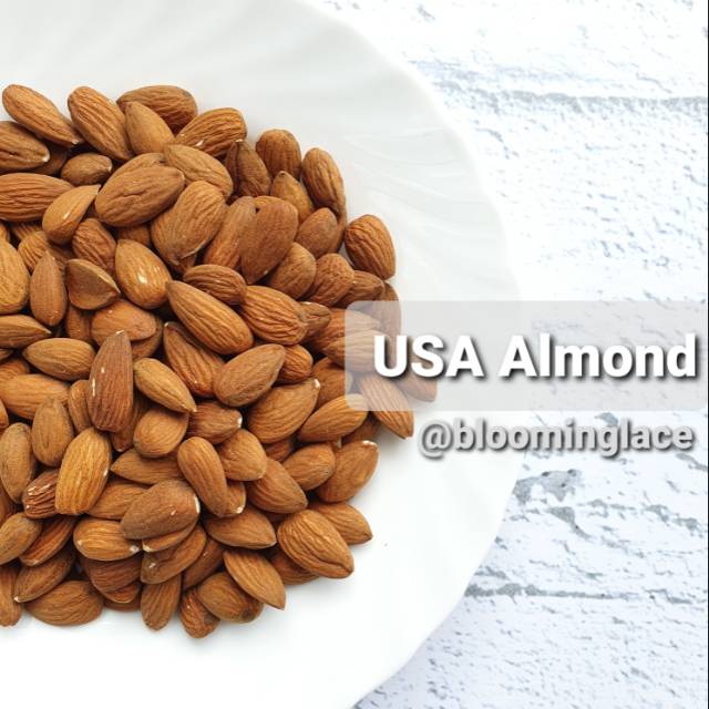 GROSIR Supplier raw kacang almond nuts mentah import asli California USA 1 kg Almonesia terbaik