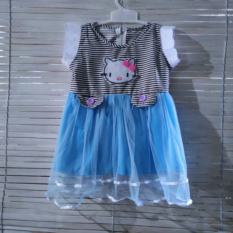 Dress anak cewek perempuan 1 2 tahun gaun anak perempuan hk anak hellokitty