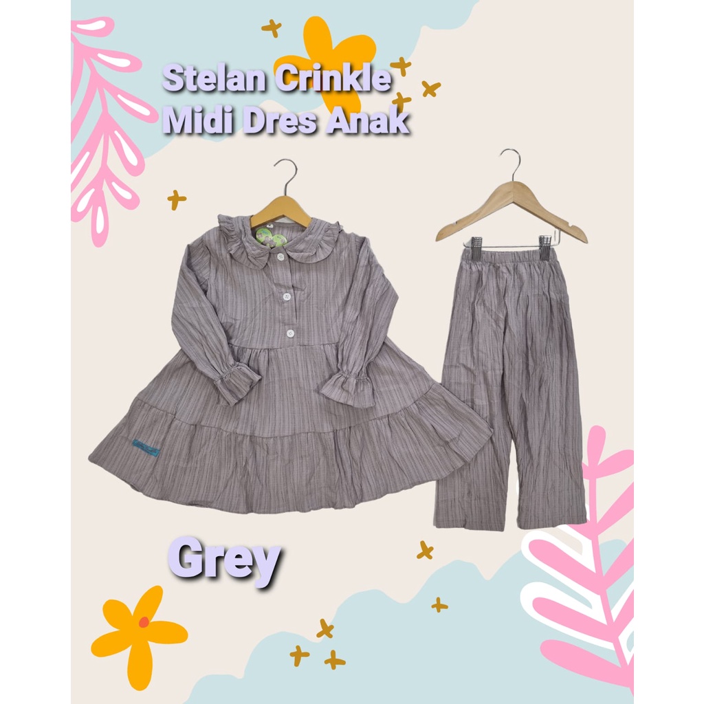 Setelan Anak Perempuan Crinkle Midi