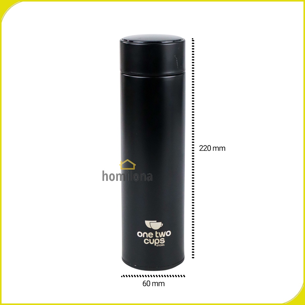 Botol Minum Thermos Suhu LCD Thermal Smart Mug Stainless Steel 500ml - One Two Cups OTC001 - Black