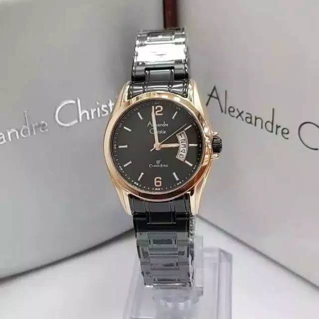 Jam Tangan Wanita Alexandre Ac8289 Silver dan Black