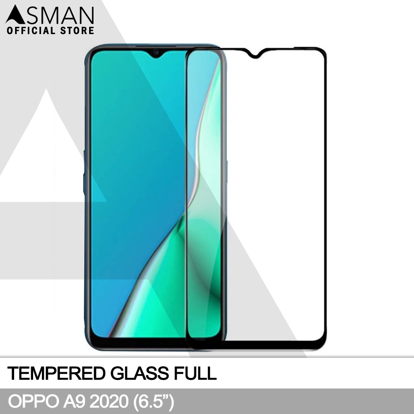 Tempered Glass Full OPPO A9 2020 (6.5&quot;) | Anti Gores Kaca - Hitam